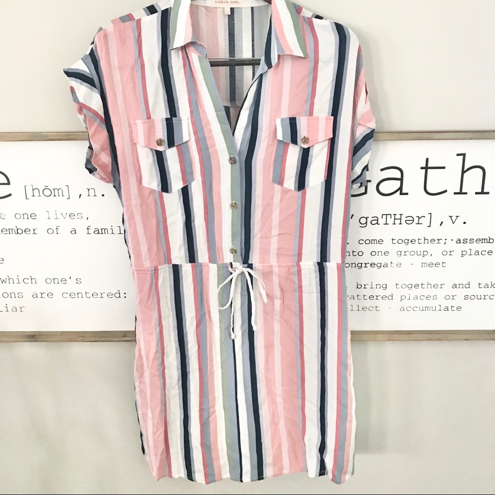NWOT Stripped Shirt Dress